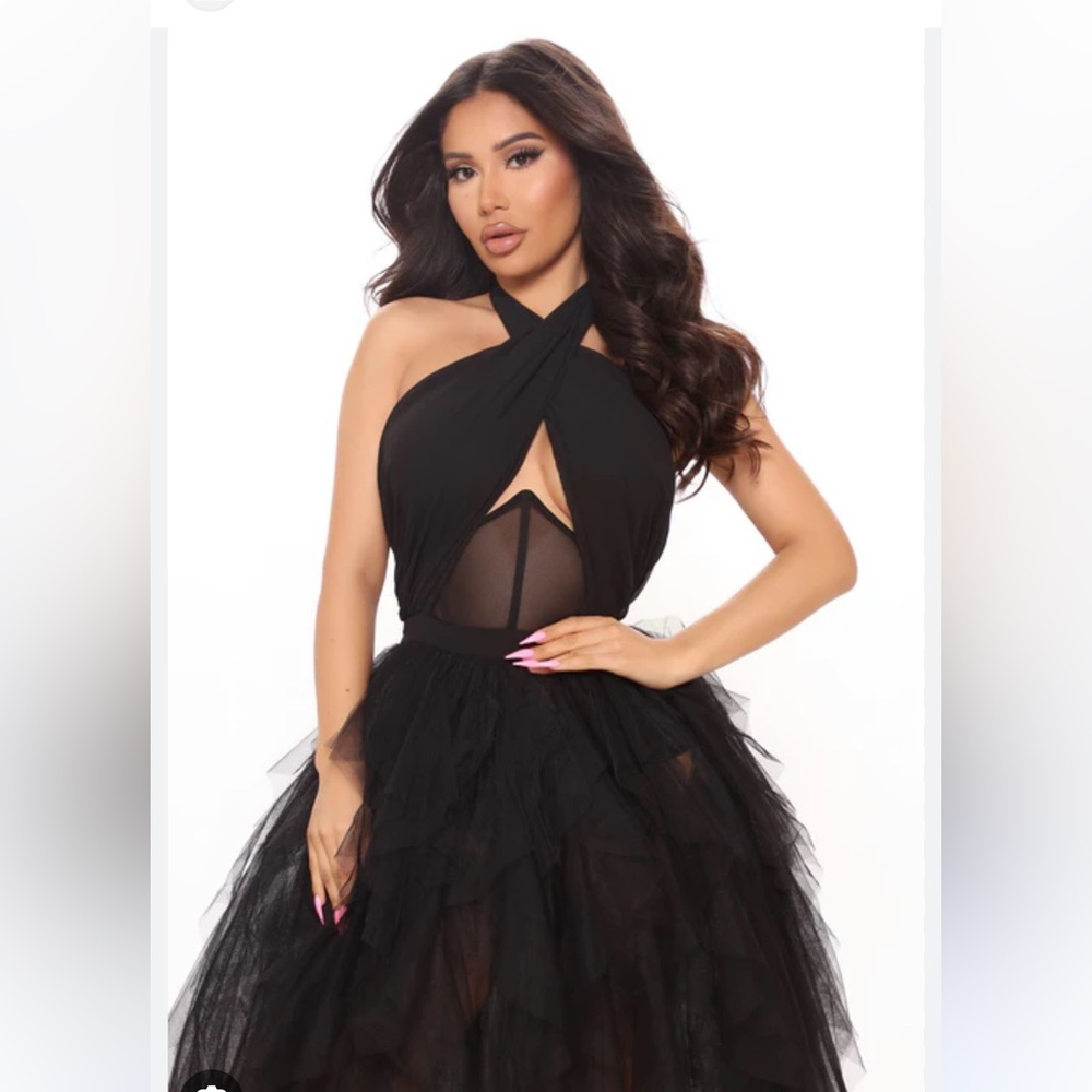 Fashion Nova Black Maxi Dress Sz XL New